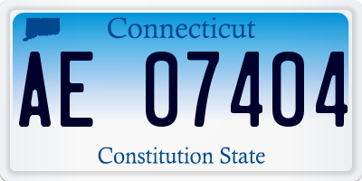 CT license plate AE07404