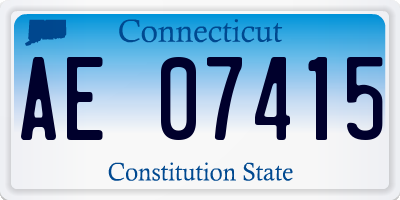 CT license plate AE07415