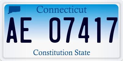 CT license plate AE07417