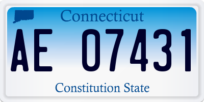 CT license plate AE07431