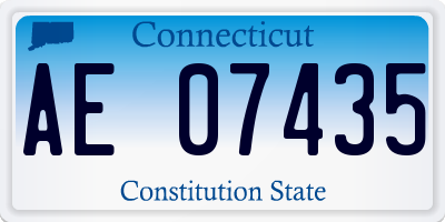 CT license plate AE07435