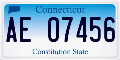 CT license plate AE07456