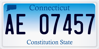 CT license plate AE07457