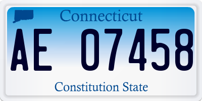 CT license plate AE07458