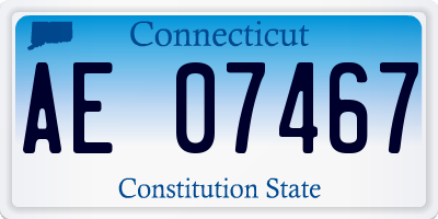 CT license plate AE07467