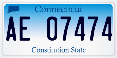 CT license plate AE07474