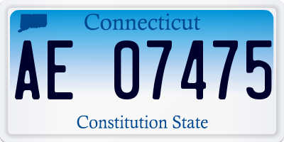 CT license plate AE07475