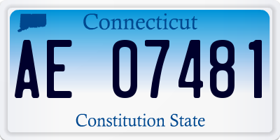 CT license plate AE07481
