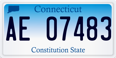 CT license plate AE07483