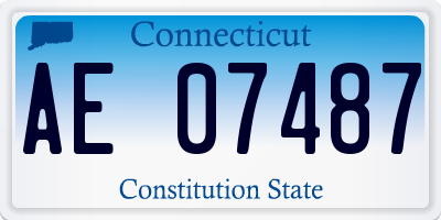 CT license plate AE07487