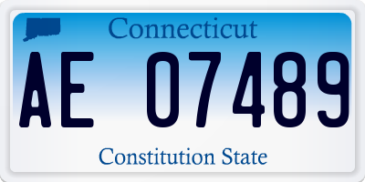 CT license plate AE07489