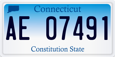 CT license plate AE07491