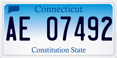 CT license plate AE07492