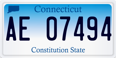 CT license plate AE07494