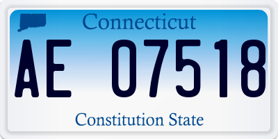 CT license plate AE07518