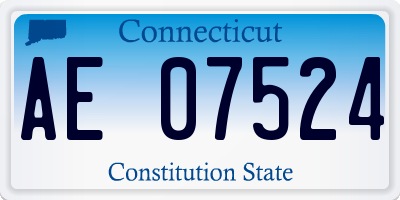 CT license plate AE07524