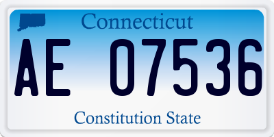 CT license plate AE07536