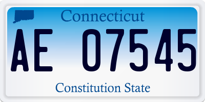 CT license plate AE07545