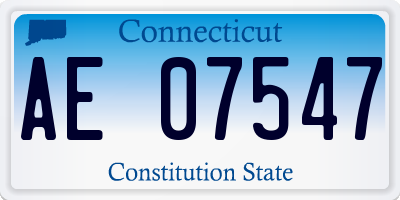 CT license plate AE07547