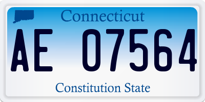 CT license plate AE07564