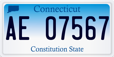 CT license plate AE07567
