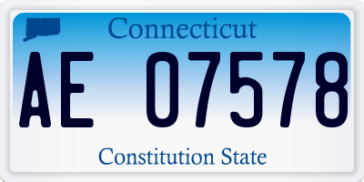 CT license plate AE07578