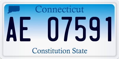 CT license plate AE07591