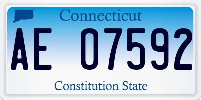 CT license plate AE07592