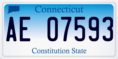CT license plate AE07593