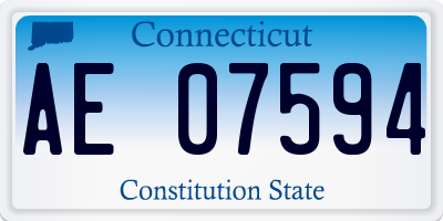 CT license plate AE07594