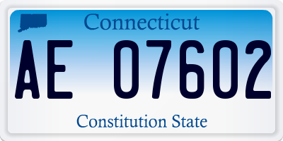 CT license plate AE07602
