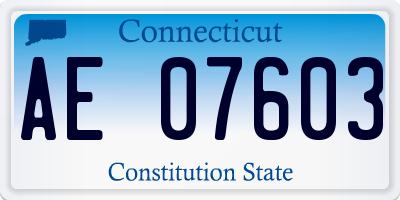 CT license plate AE07603