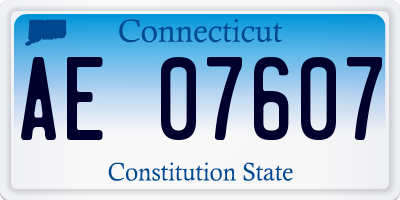 CT license plate AE07607