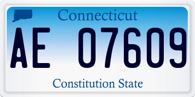 CT license plate AE07609