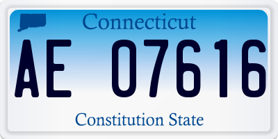 CT license plate AE07616