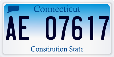 CT license plate AE07617