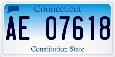CT license plate AE07618