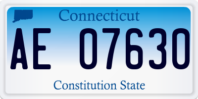 CT license plate AE07630