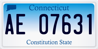CT license plate AE07631