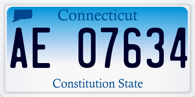 CT license plate AE07634