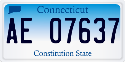 CT license plate AE07637
