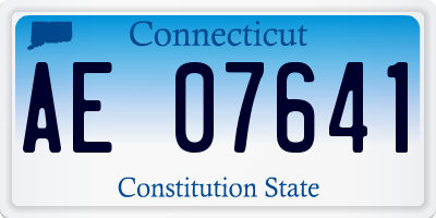 CT license plate AE07641