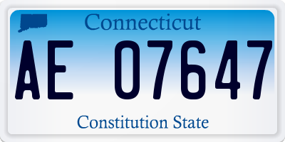 CT license plate AE07647