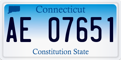 CT license plate AE07651