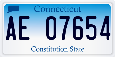 CT license plate AE07654
