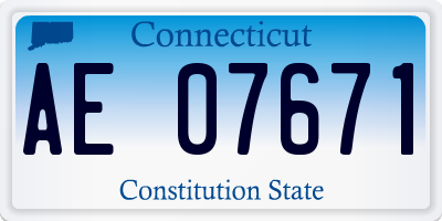 CT license plate AE07671