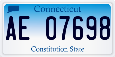CT license plate AE07698