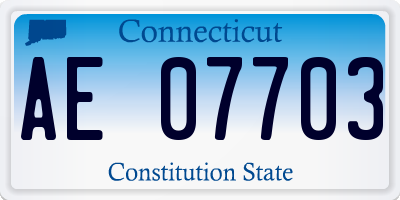 CT license plate AE07703