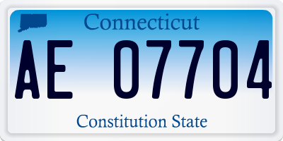 CT license plate AE07704
