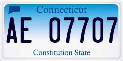 CT license plate AE07707